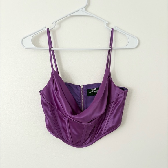 Retrofete Celia Corset Cropped Tank Top in Orchid Purple Size Small - Picture 5 of 12
